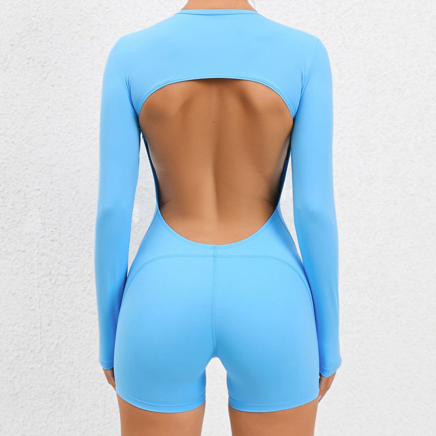 ROUND NECK FULL SLEEVES BACKLESS ROMPER