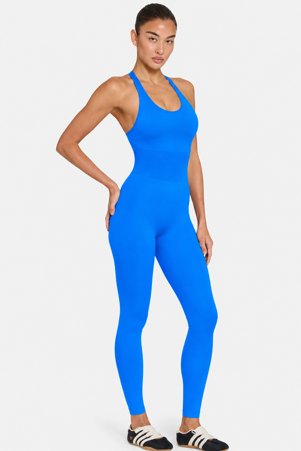 Petite Contour Cutout Jumpsuit in Electric Blue