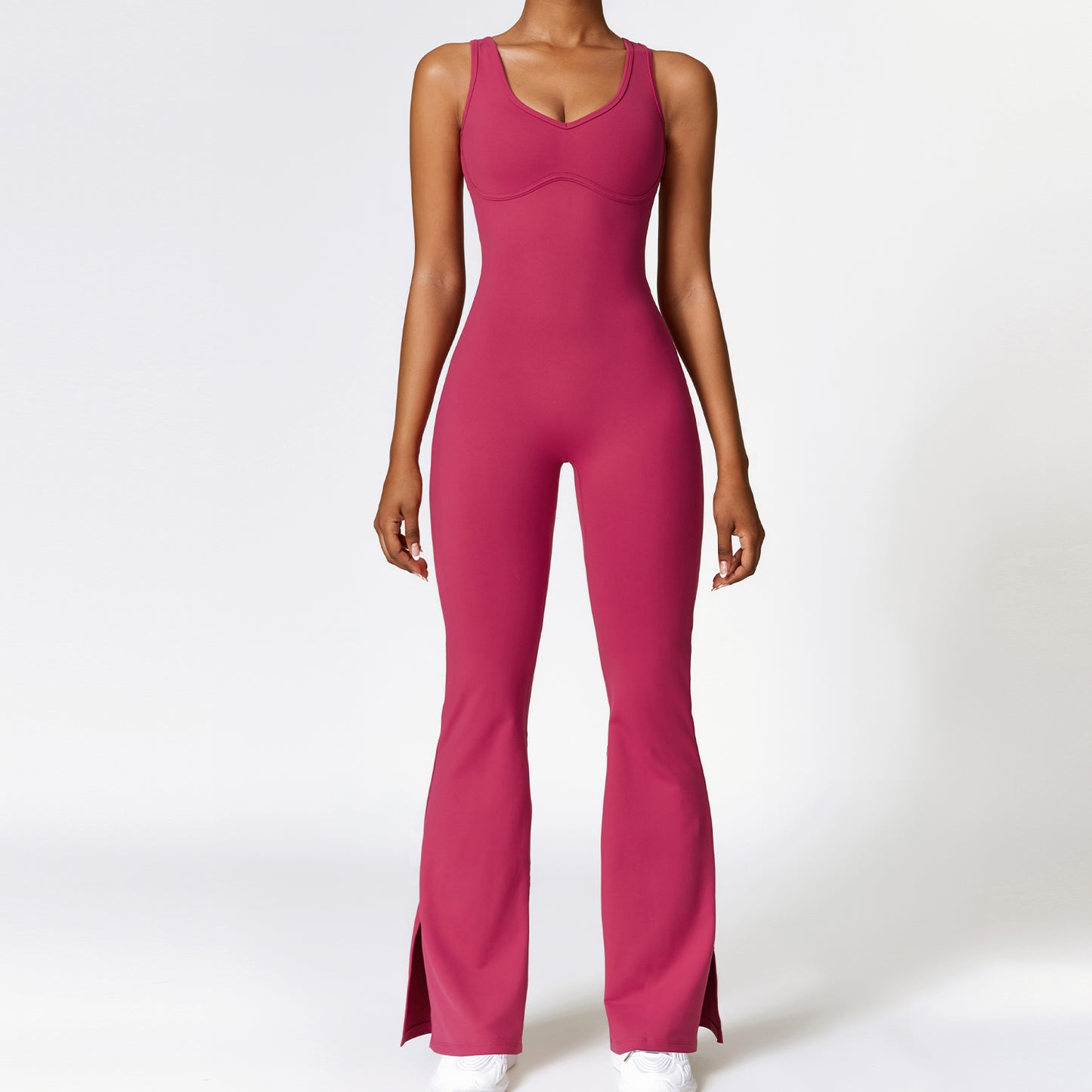 Flared Leg Backless Romper