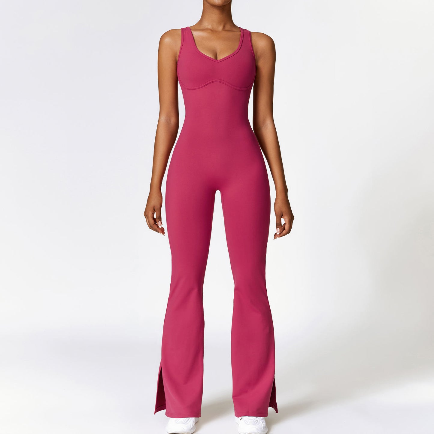 Flared Leg Backless Romper