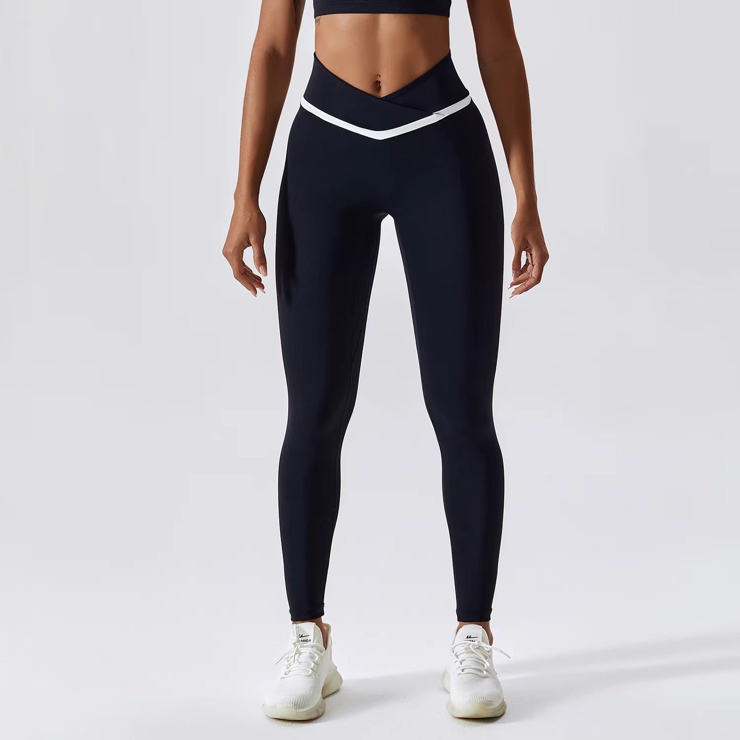 Contrast Binding V Back Leggings