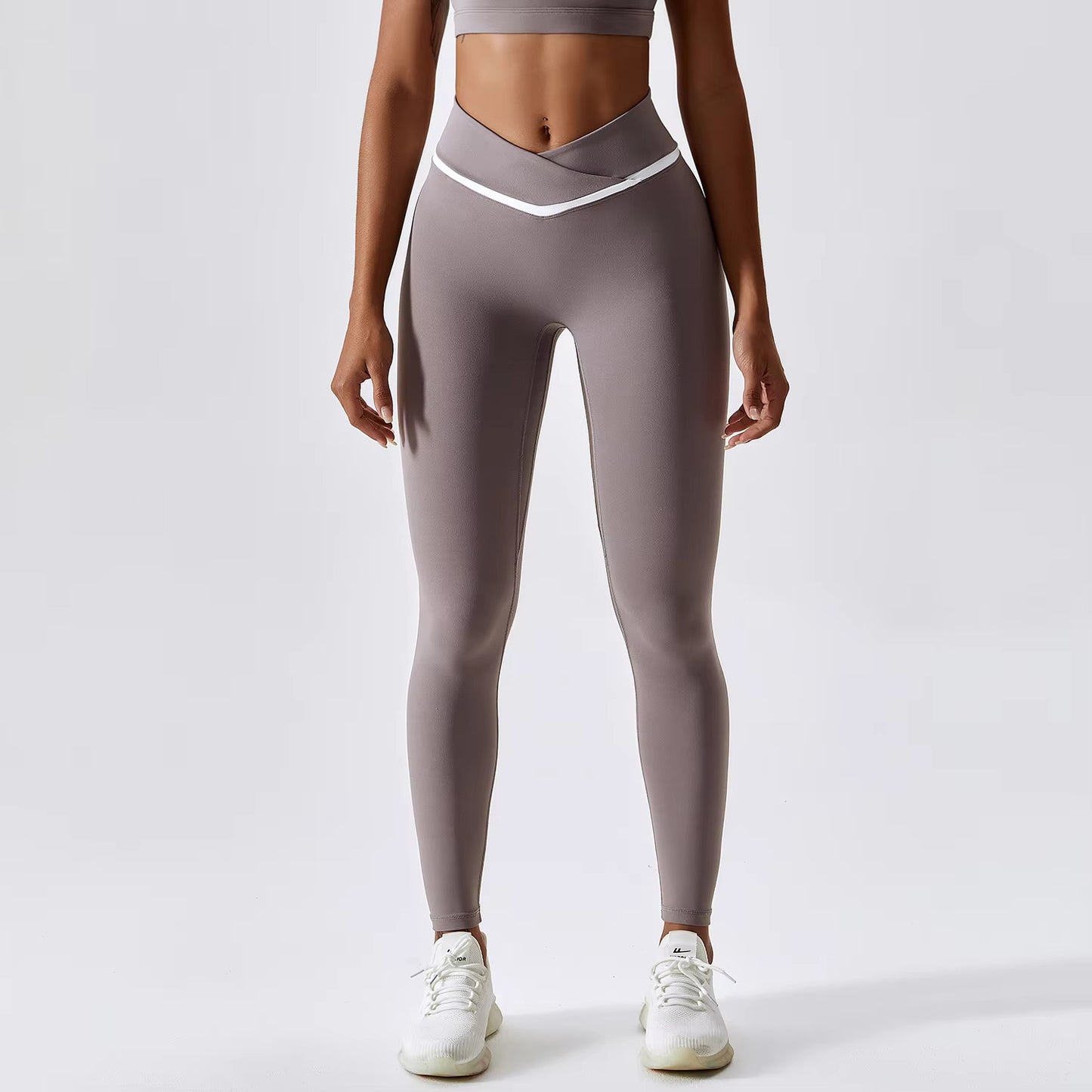 Contrast Binding V Back Leggings