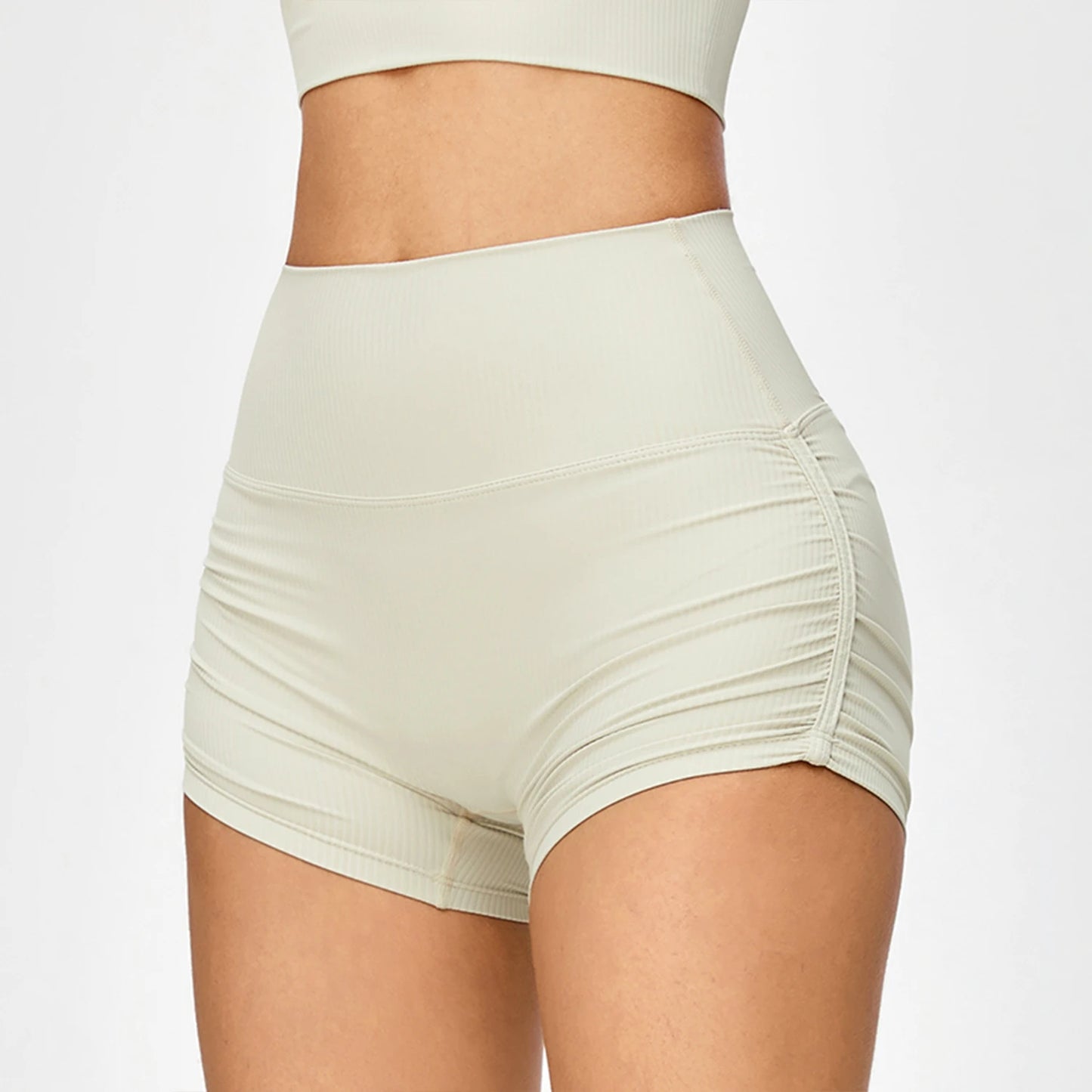 SIDE RUCHED HIGH WAIST SHORTS