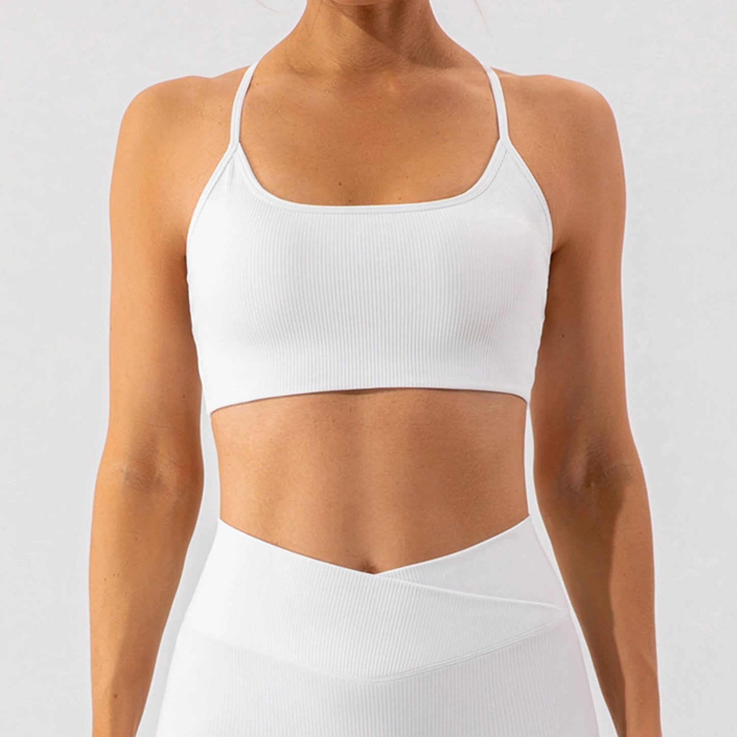 ROUND DEEP NECK BRA WITH ADJUSTABLE STRAPS