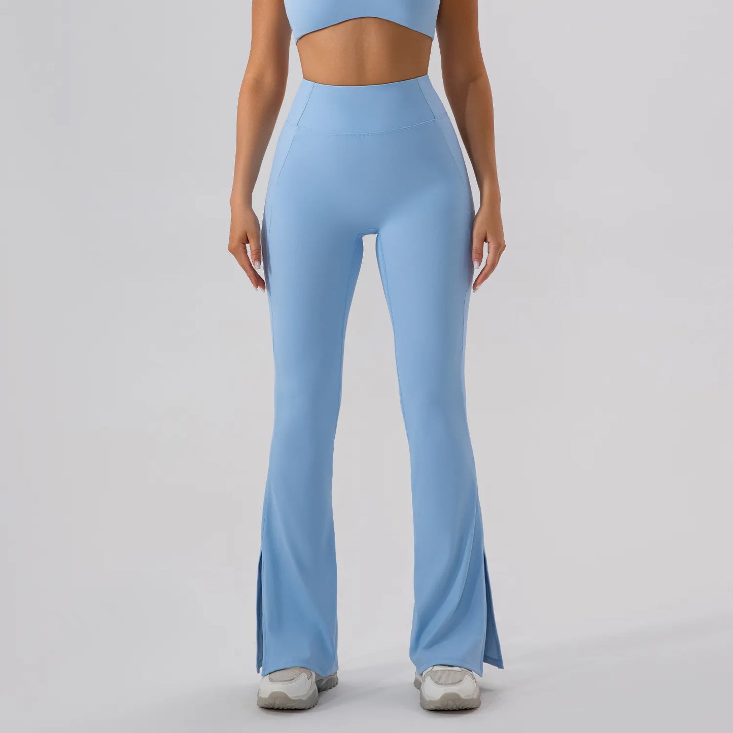 HIGH WAIST FLARED SPLIT LEG LEGGINGS