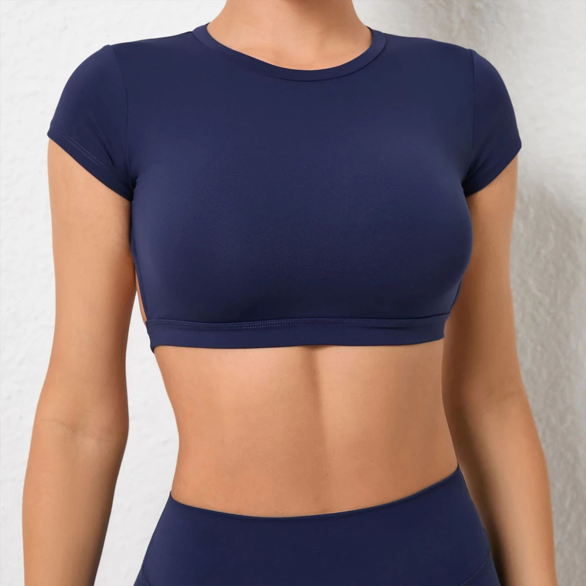 Backless Fly Sleeves Padded Crop Top