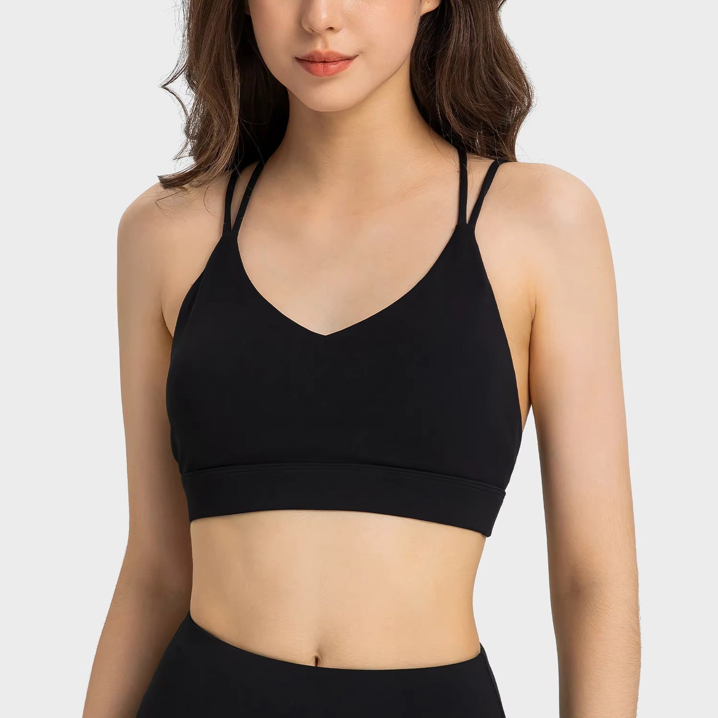 Strappy Backless Padded Sports Bra