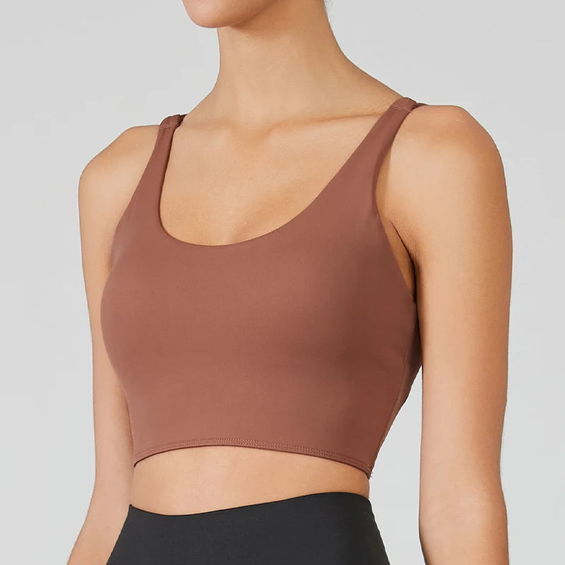 BACKLESS STRAPPY PADDED SPORTS BRA