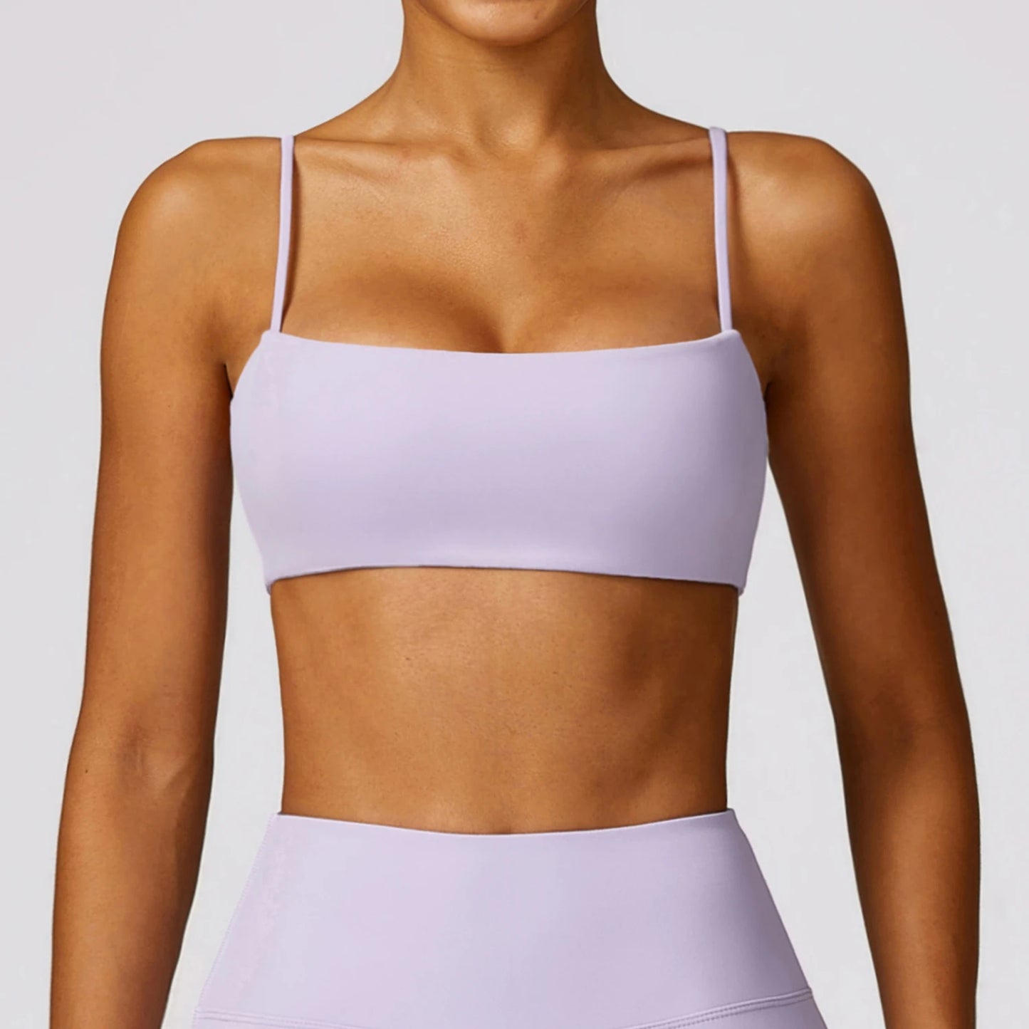CROP CAMI DEEP NECK SPORTS BRA