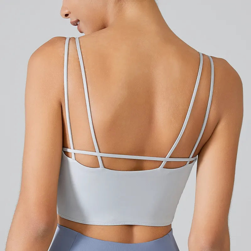 BACKLESS STRAPPY PADDED SPORTS BRA
