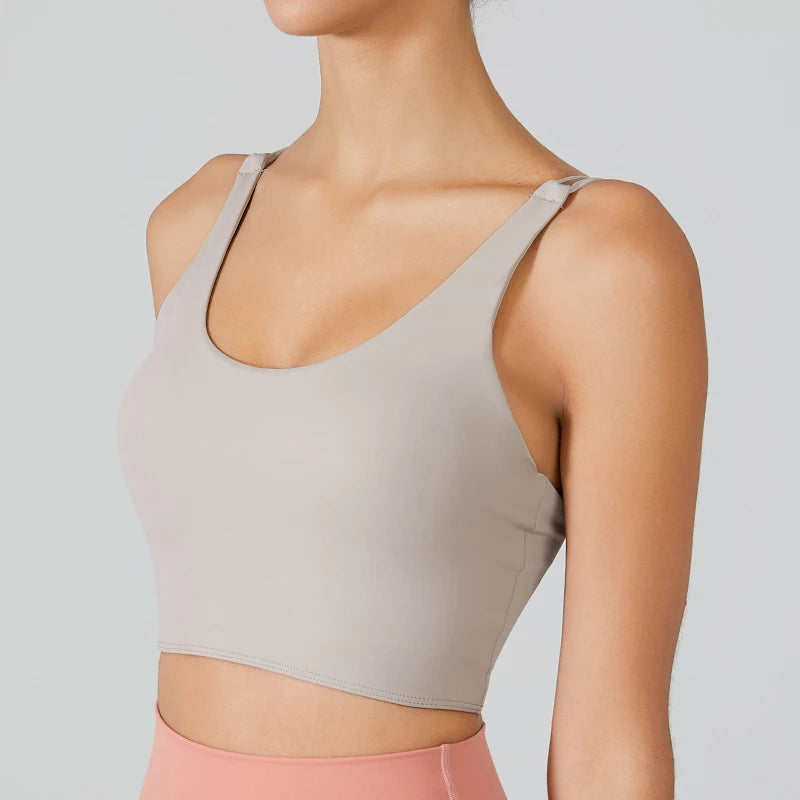 BACKLESS STRAPPY PADDED SPORTS BRA