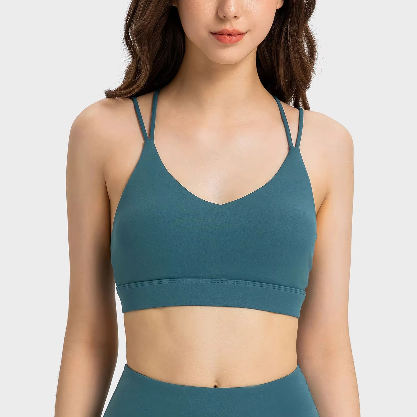 Strappy Backless Padded Sports Bra