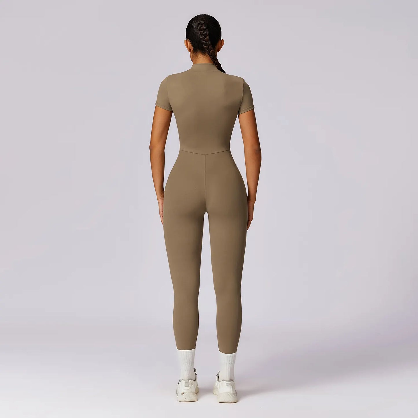 SHORT SLEEVES SEAMLESS JUMPSUIT