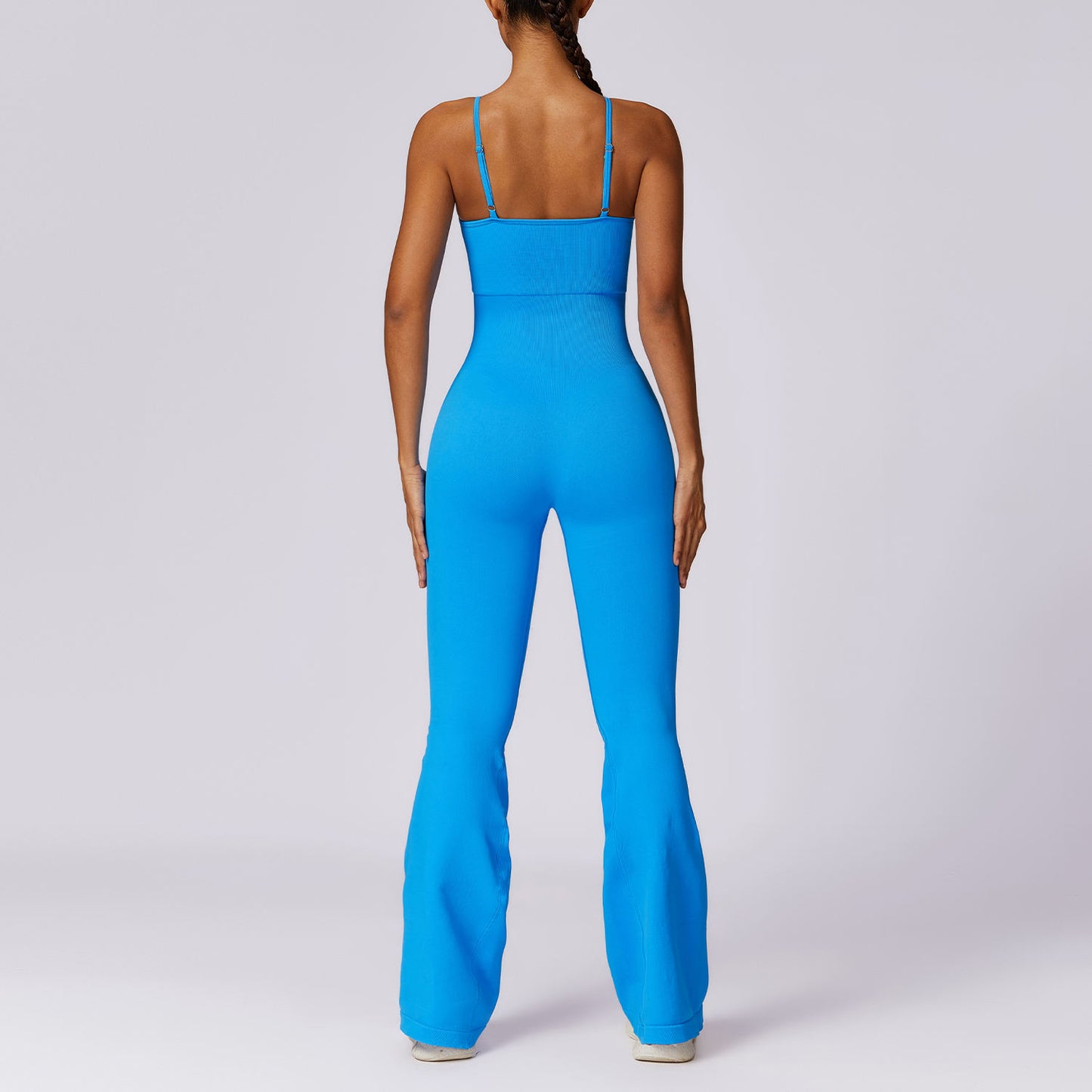 FLARED LEG ADJUSTABLE STRAP CAMI JUMPSUIT