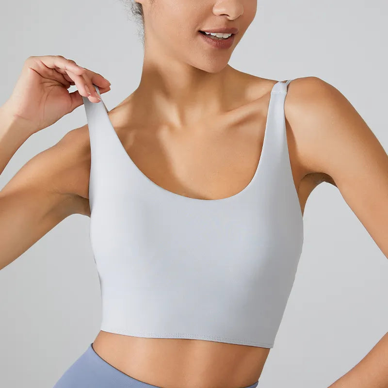 BACKLESS STRAPPY PADDED SPORTS BRA
