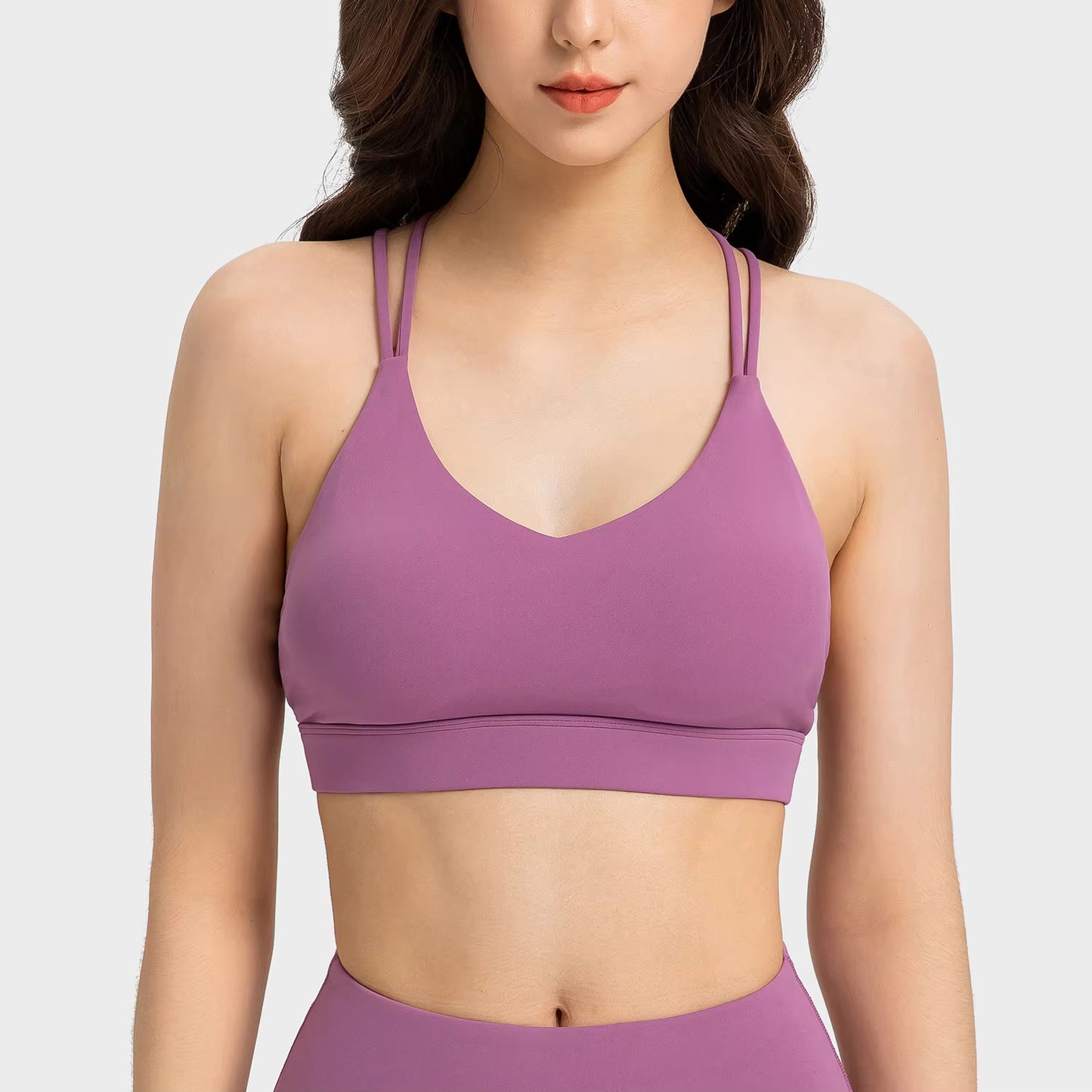 Strappy Backless Padded Sports Bra