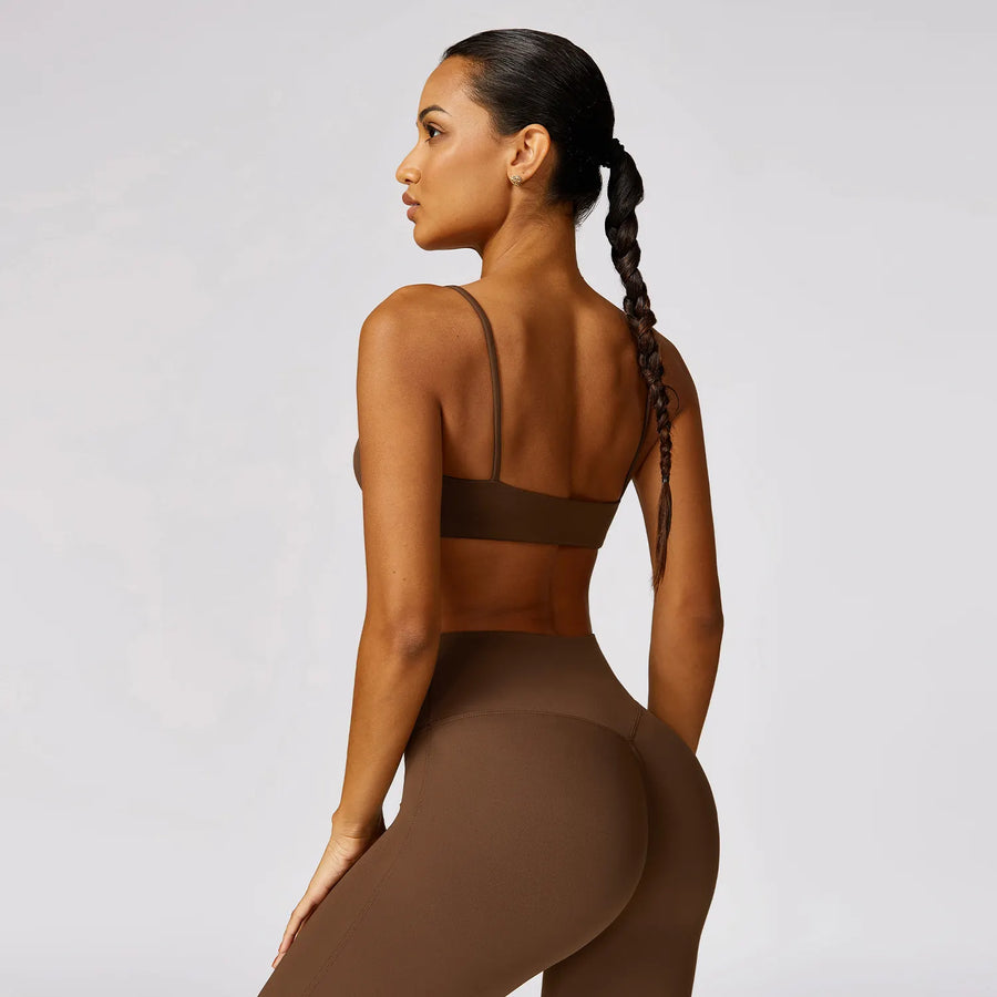 CROP CAMI DEEP NECK SPORTS BRA
