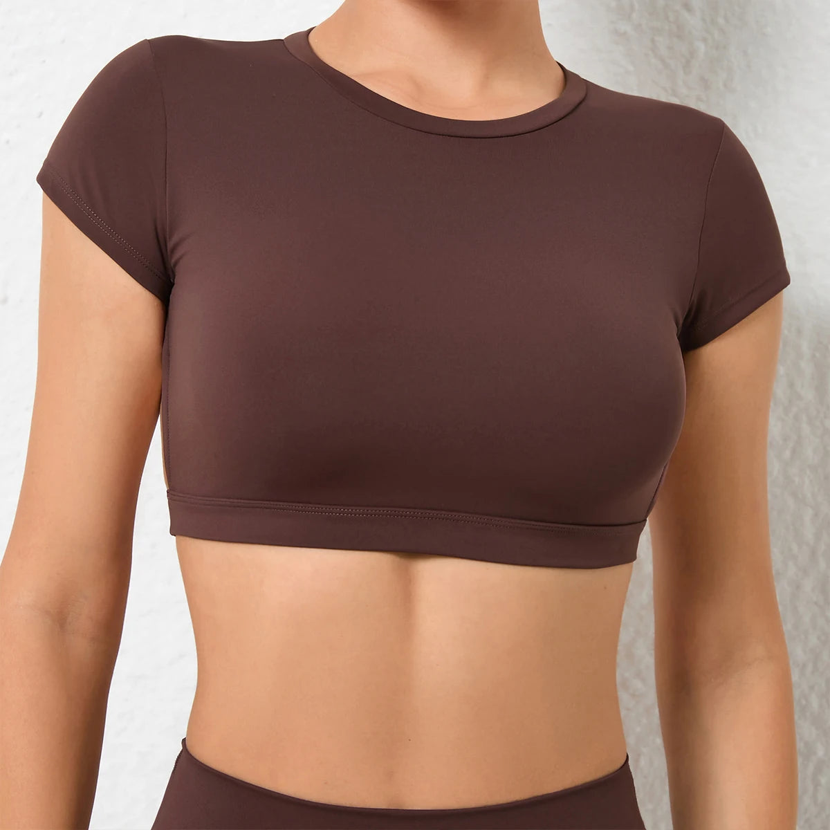 Backless Fly Sleeves Padded Crop Top