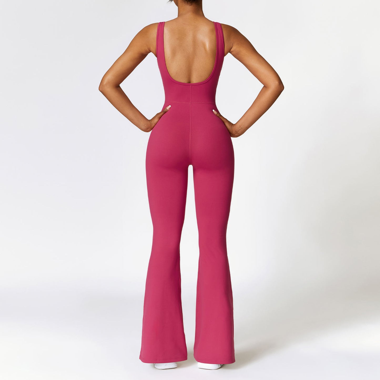 Flared Leg Backless Romper
