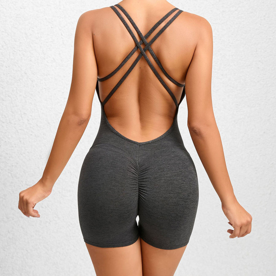 STRAPPY BACK SWEAT WICKING ROMPER