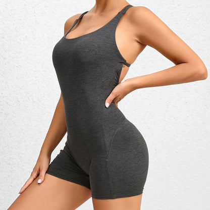 STRAPPY BACK SWEAT WICKING ROMPER