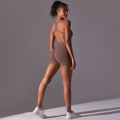 Cutout Backless Strappy Cami Romper