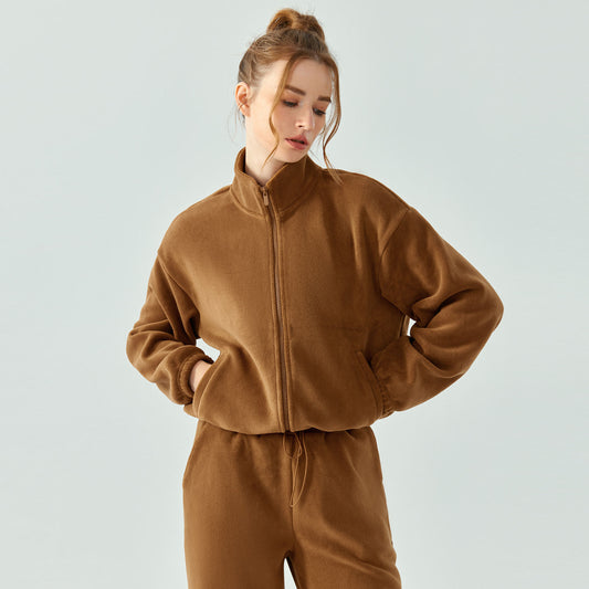 Brushed Fleece Zipper Sweatshirt