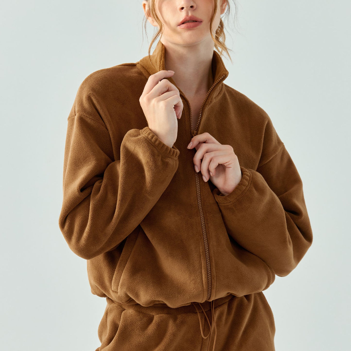 Brushed Fleece Zipper Sweatshirt