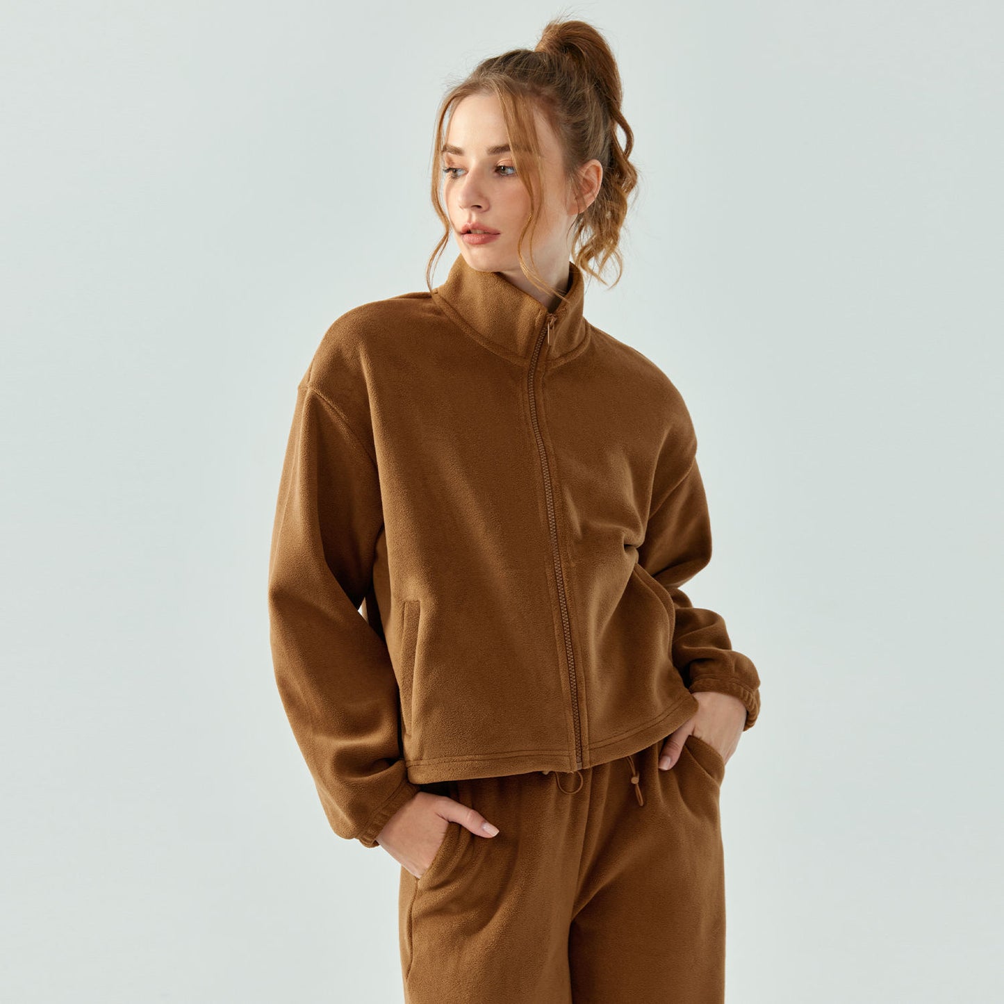 Brushed Fleece Zipper Sweatshirt