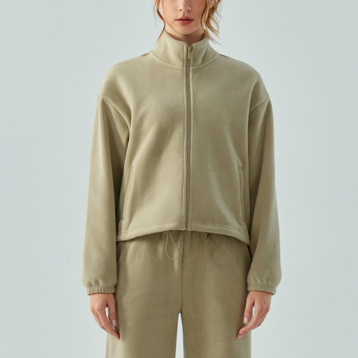Brushed Fleece Zipper Sweatshirt