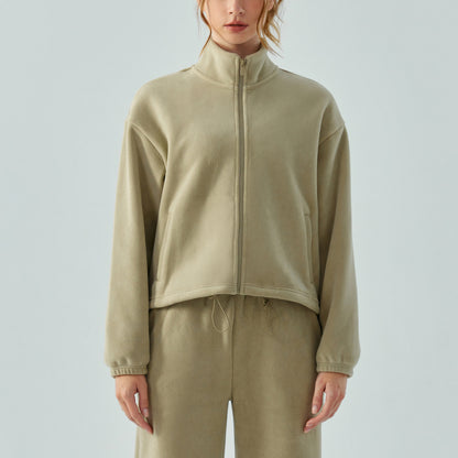 Brushed Fleece Zipper Sweatshirt