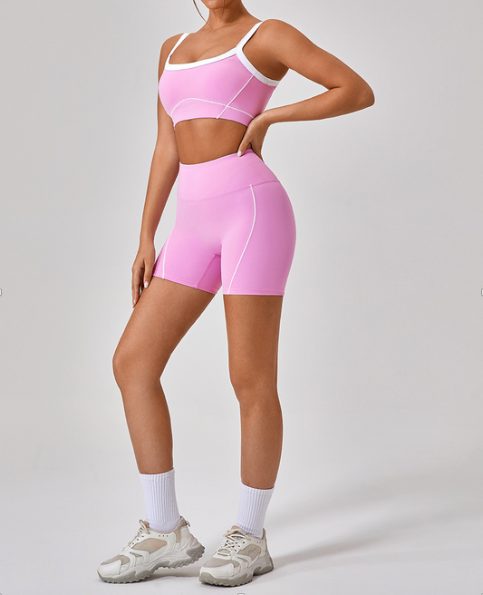 CONTRAST TRIM RUNNING CROP TOP