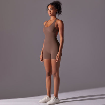 Cutout Backless Strappy Cami Romper