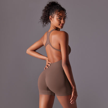 Cutout Backless Strappy Cami Romper