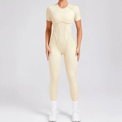 Overstitched Binding Backless Cutout Jumpsuit