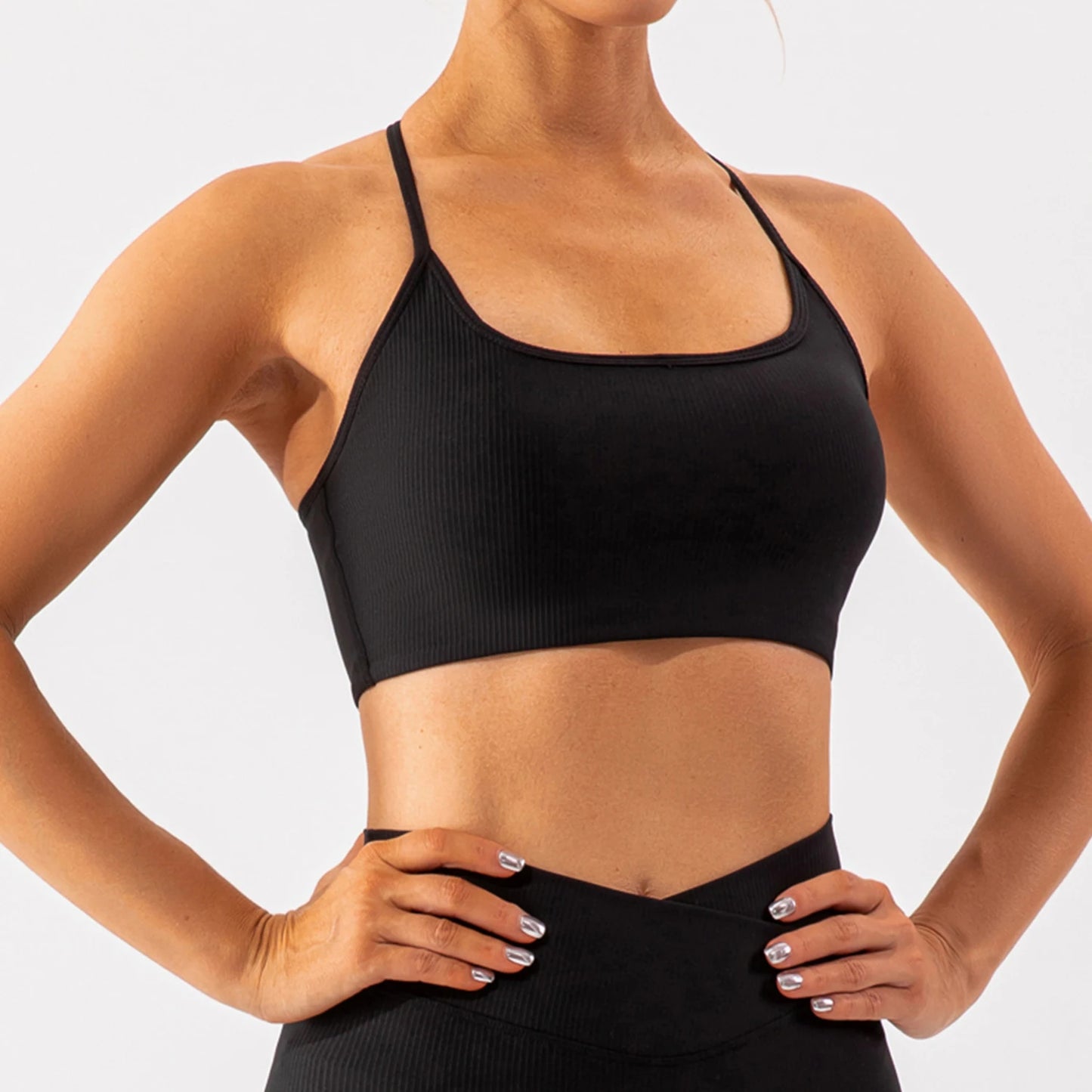 ROUND DEEP NECK BRA WITH ADJUSTABLE STRAPS