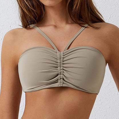 RUCHED BUST HALTER NECK TUBE TOP