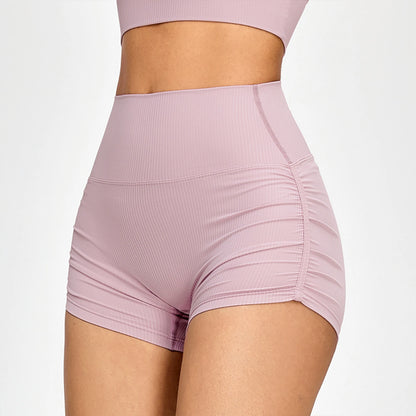 SIDE RUCHED HIGH WAIST SHORTS