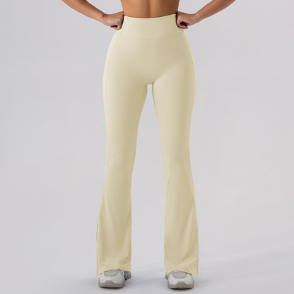 HIGH WAIST FLARED SPLIT LEG LEGGINGS