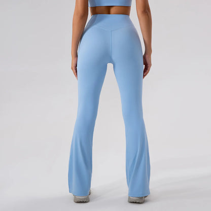 HIGH WAIST FLARED SPLIT LEG LEGGINGS