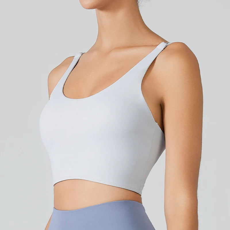 BACKLESS STRAPPY PADDED SPORTS BRA