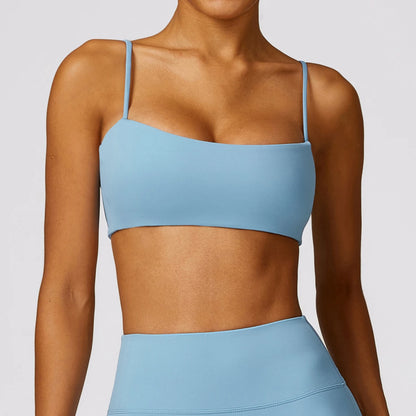 CROP CAMI DEEP NECK SPORTS BRA