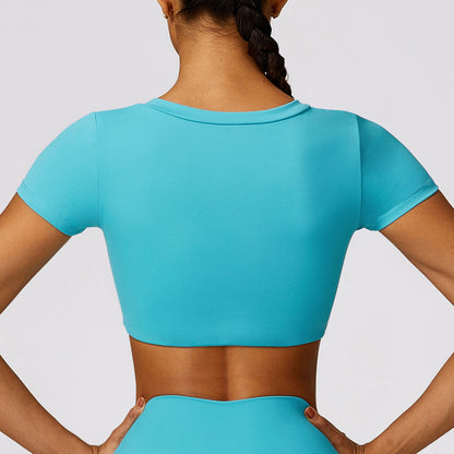 BRUSHED V NECK CROP TOP