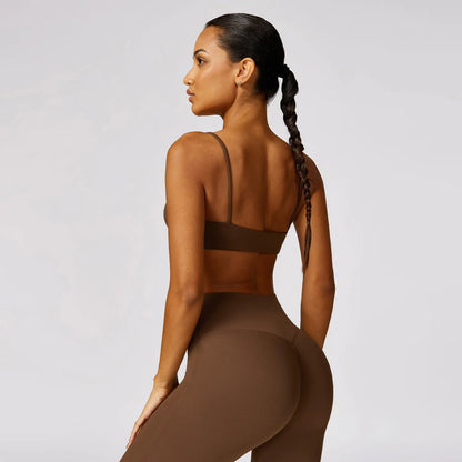 CROP CAMI DEEP NECK SPORTS BRA