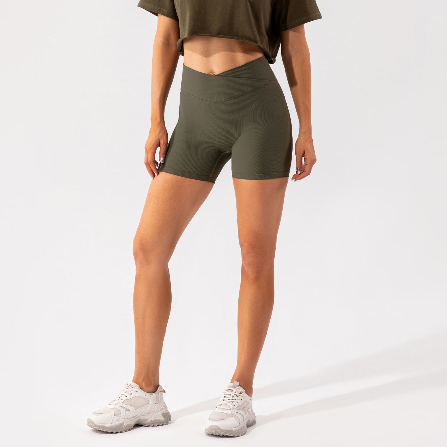 CROSS HIGH WAIST SHORTS