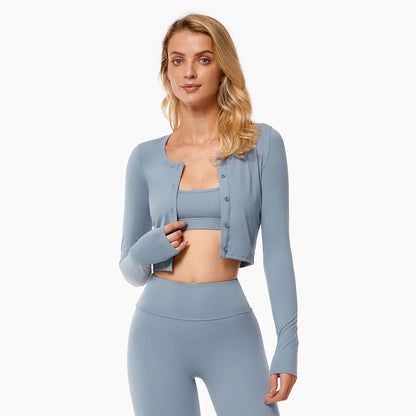 FULL SLEEVES BUTTONED FRONT CROP TOP
