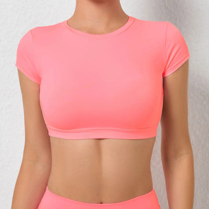 Backless Fly Sleeves Padded Crop Top