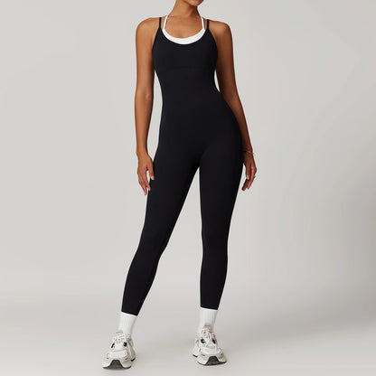 Cami Straps Contrast Panel Romper